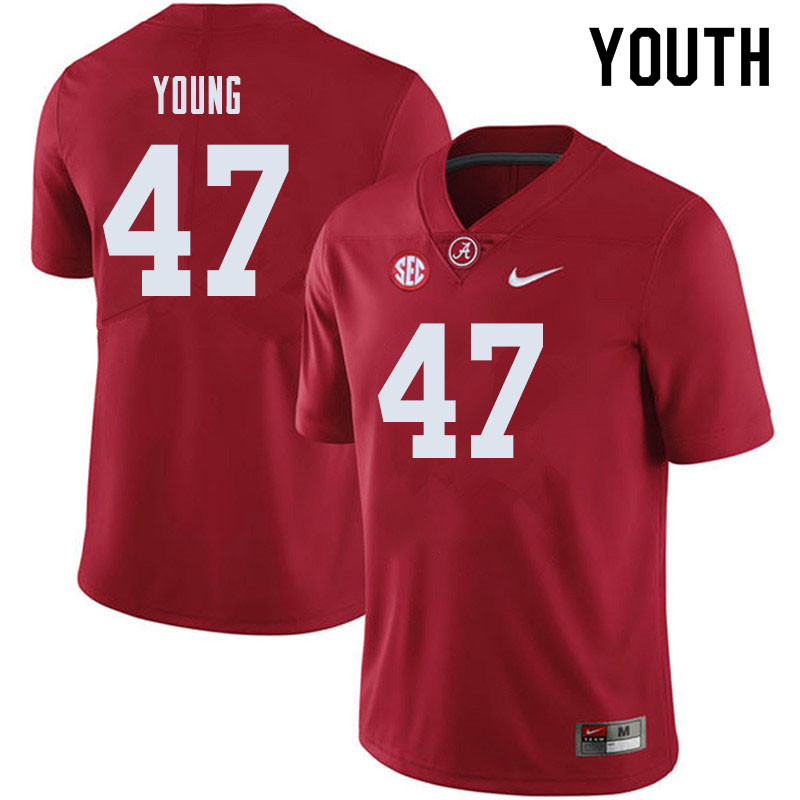 Youth #47 Byron Young Alabama Crimson Tide College Football Jerseys Sale-Crimson